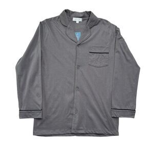 Alexander Del Rossa Women's Size Small Gray Button Front‎ Pajama Sleep Shirt